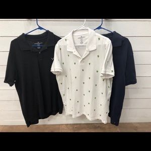 MENS American Eagle set of 3 polo shirts